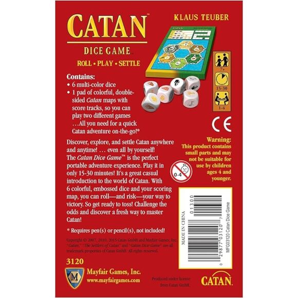 Catan Dice Portable Strategy Game for Kids and Adults 15-30 Minute Playtime NWT - Picture 2 of 5